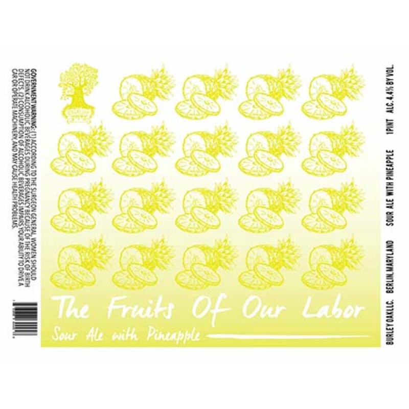 Burley Oak The Fruits Of Our Labor Sour Ale (Pineapple) 16OZ SINGLE CAN