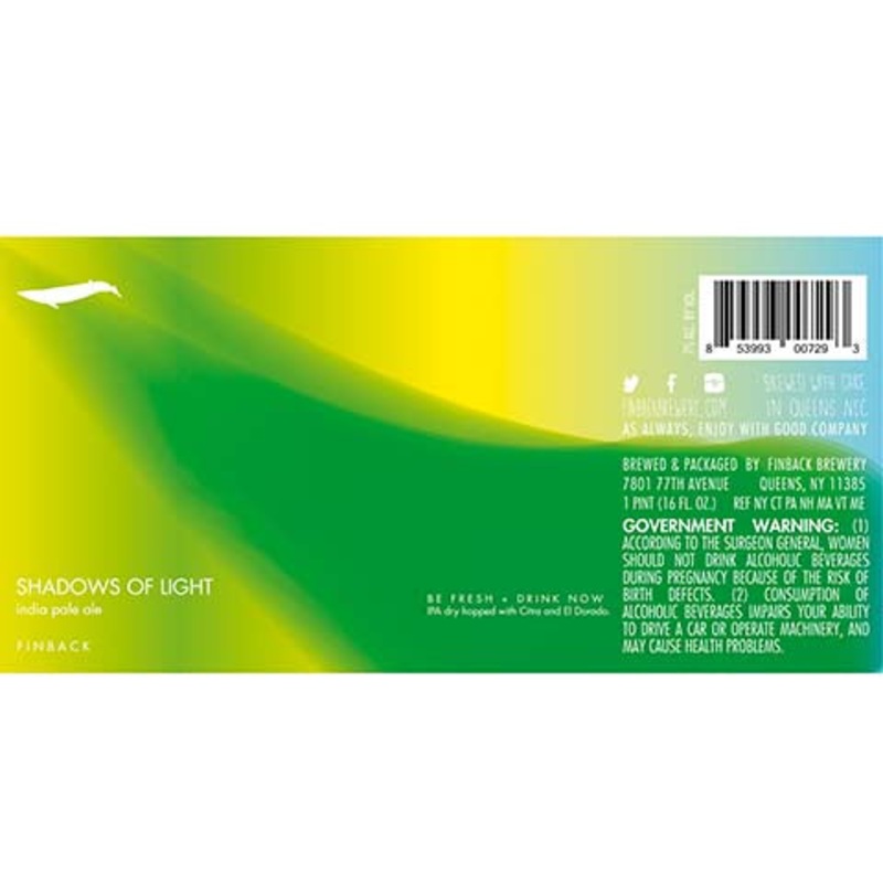 Finback Shadows Of Light IPA 16OZ SINGLE CAN