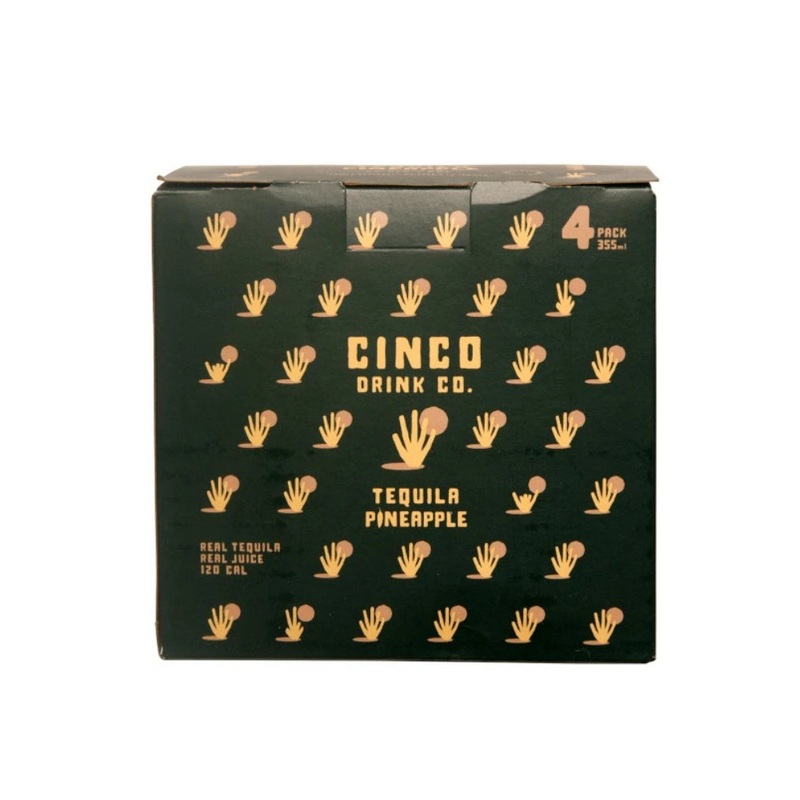 CINCO DRINK CO TEQUILA PINEAPPLE 355ML 4PK CAN @ Emerald Hills [1047663] 1420 ml