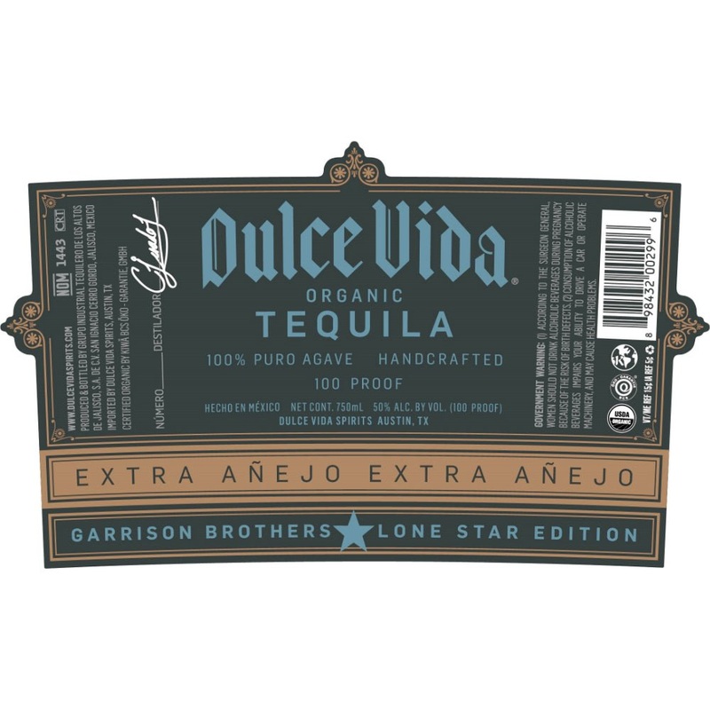 Dulce Vida Extra Anejo Tequila Lone Star Edition