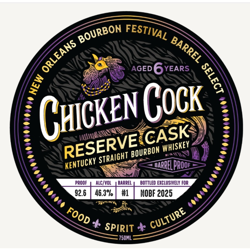 Chicken Cock Reserve Cask Kentucky Straight Bourbon Whiskey New Orleans Bourbon Festival Barrel Select