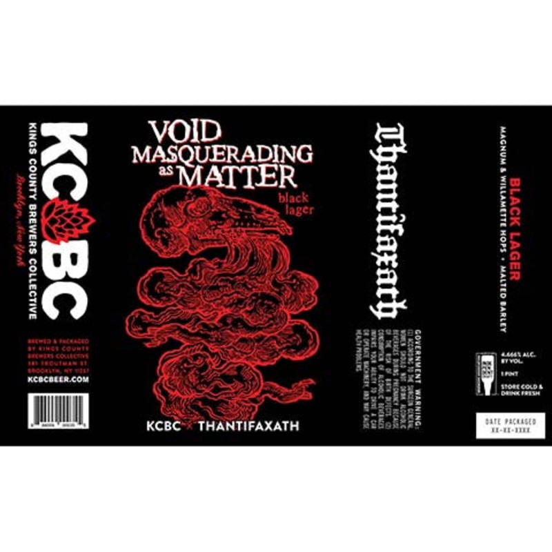 Kings County Brewers Collective Void Masquerading as Matter Black Lager 16OZ SINGLE CAN