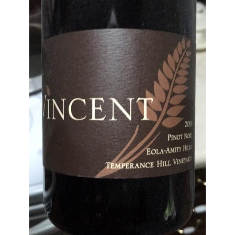 PN Vincent 2017 Eola-Amity Hills Temperance Hill Vineyard