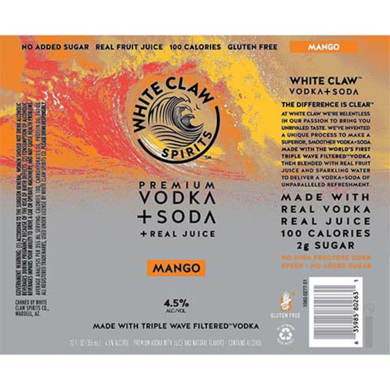 White Claw Mango 12OZ SINGLE CAN
