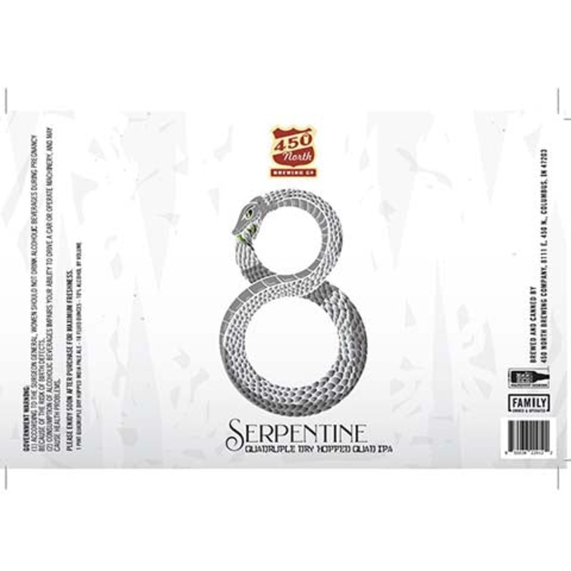 450 North Serpentine Quadruple Dry Hopped Quad IPA 16OZ SINGLE CAN