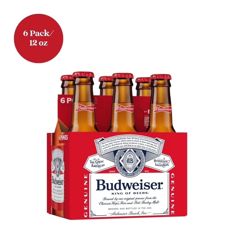 Budweiser Lager Beer 6pk 12 fl oz Bottles