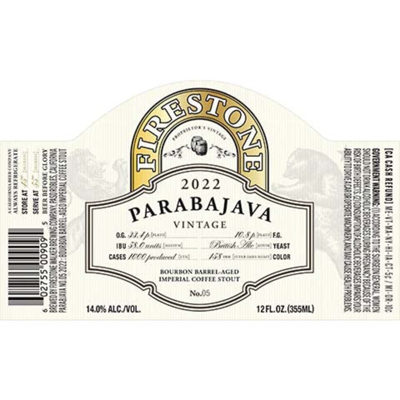Firestone Walker Parabajava Imperial Coffee Stout (2022) 355ML BTL