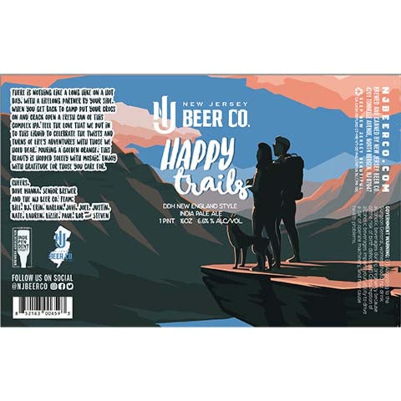 New Jersey Happy Trails DDH New Egland Style IPA 16OZ SINGLE CAN