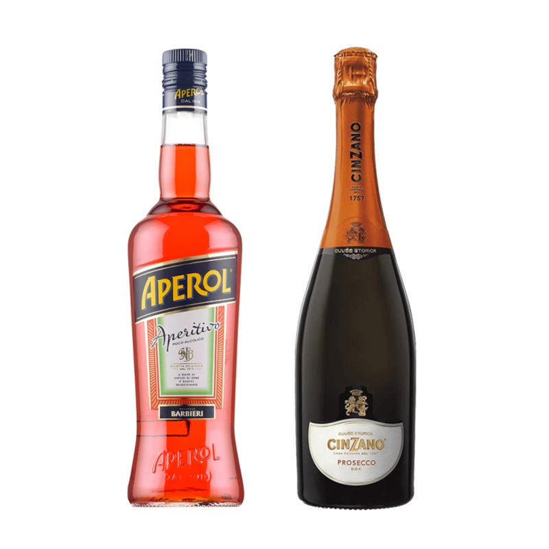 Aperol Spritz Duo: 1x Aperol 700ml & 1x Cinzano Prosecco 750ml