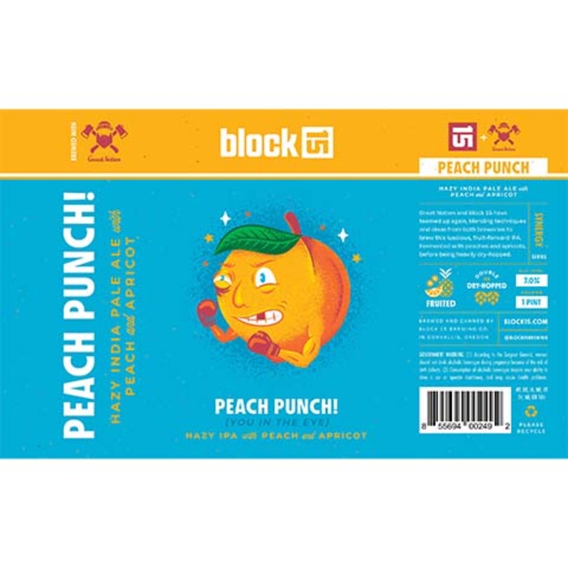 Block 15 Peach Punch (You In The Eye) Hazy IPA 16OZ SINGLE CAN