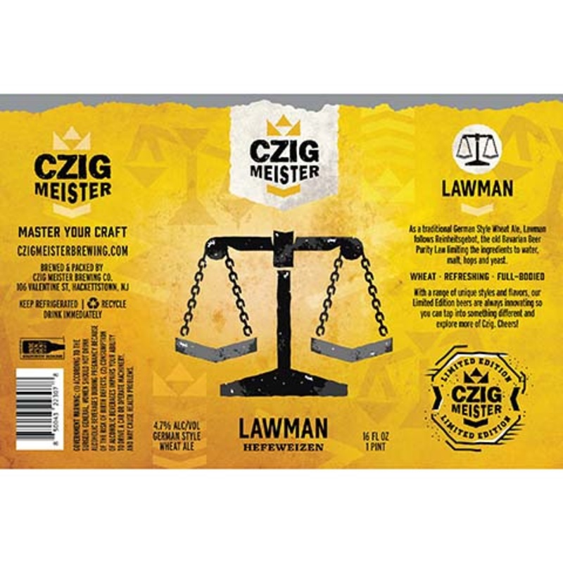 Czig Meister Lawman Hefeweizen Ale 16OZ SINGLE CAN