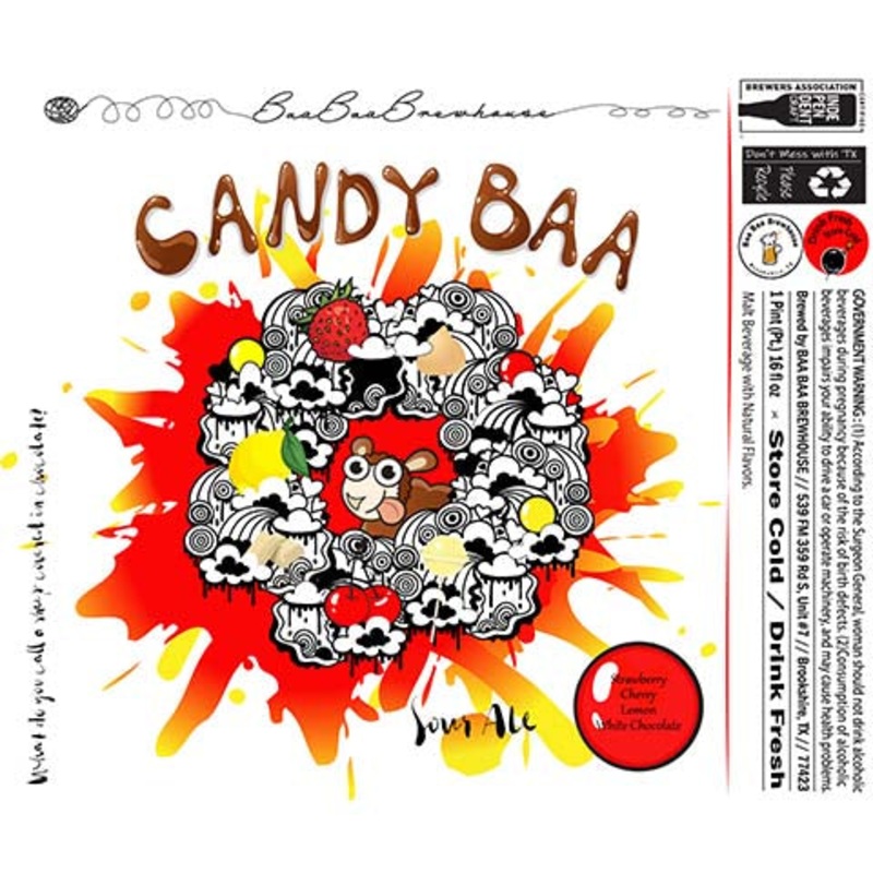 Baa Baa Candy Baa - Strawberry, Cherry, Lemon, & White Chocolate Sour Ale 16OZ SINGLE CAN