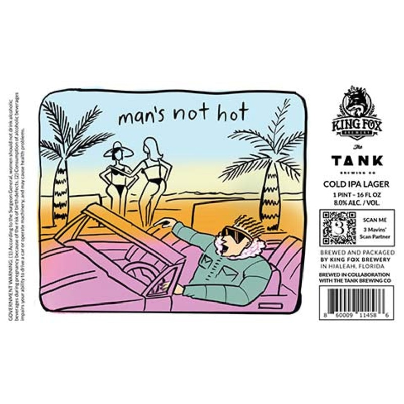 King Fox Man's Not Hot Cold IPA Lager 16OZ SINGLE CAN