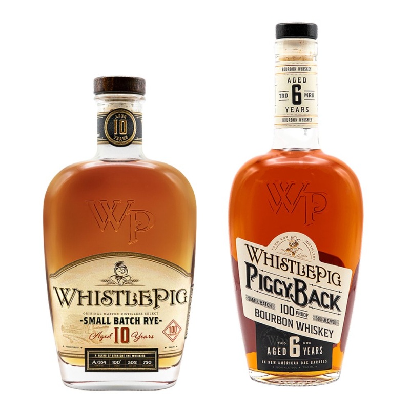 Whistlepig 10 Year Rye With Whistlepig Piggyback Bourbon Combo