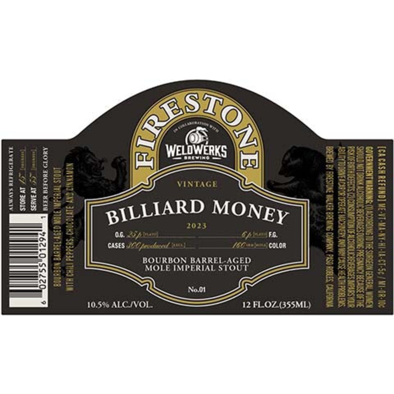 Firestone Billiard Money Imperial Stout 355ML BTL