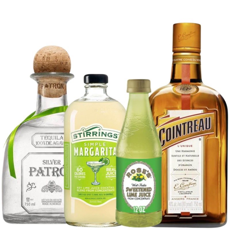 Margarita Cocktail Kit: Patrn, Cointreau, Stirrings Mix & Roses