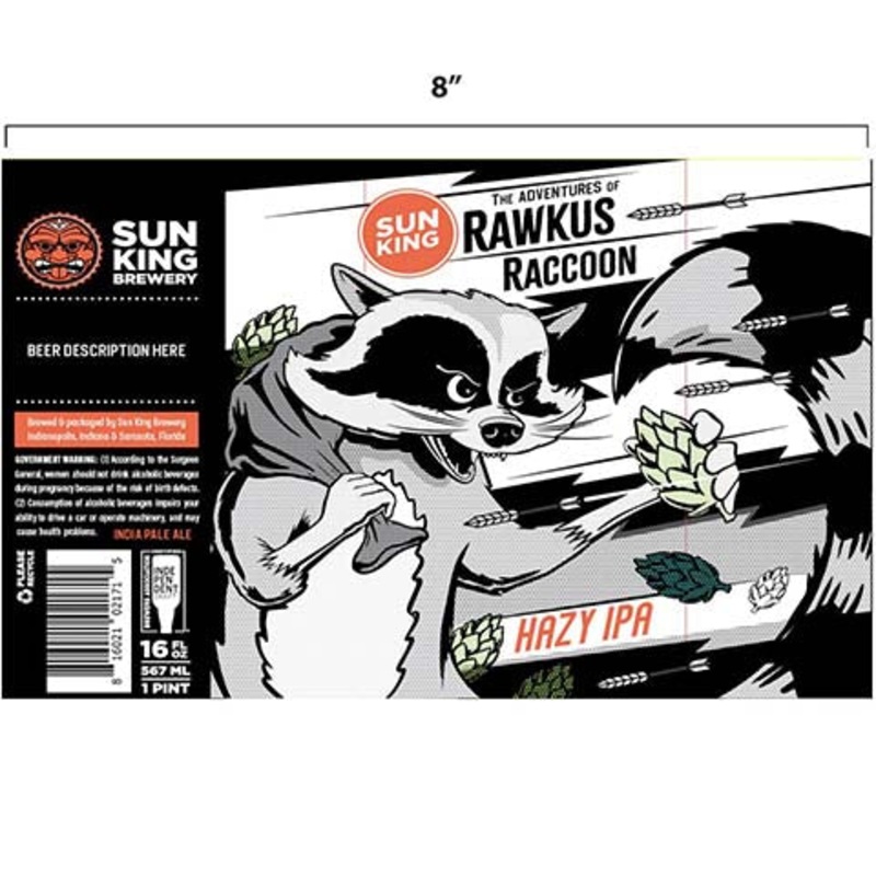 Sun King The Adventures of Rawkus Raccoon Hazy IPA 16OZ SINGLE CAN