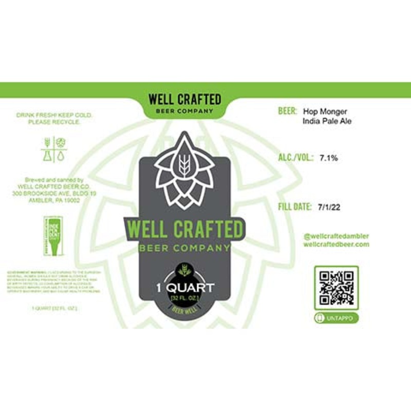 Well Crafted Hop Monger IPA 16OZ SINGLE CAN