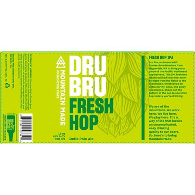 Dru Bru Fresh Hop IPA 12OZ SINGLE CAN