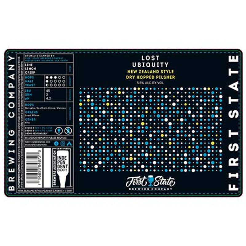 First State Lost Ubiquity Pilsner 16OZ SINGLE CAN