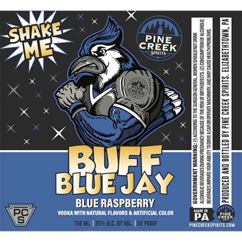 Pine Creek Buff Blue Jay Blue Raspberry Vodka 750ML BTL