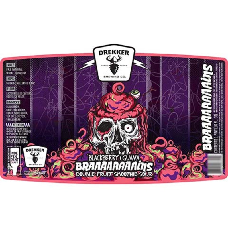 Drekker Braaaaaaaains Blackberry & Guava Double Fruit Smoothie Sour 16OZ SINGLE CAN