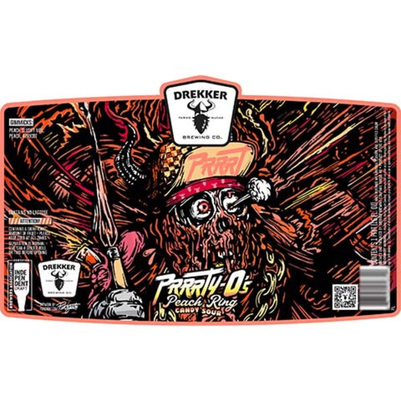 Drekker PRRRT PRRRTY-Os Peach Ring Candy Sour 16OZ SINGLE CAN