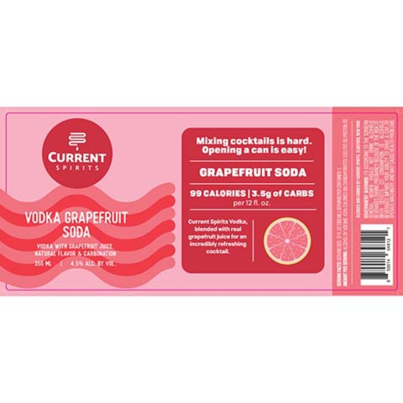 Current Vodka Grapefruit Soda 12OZ SINGLE CAN