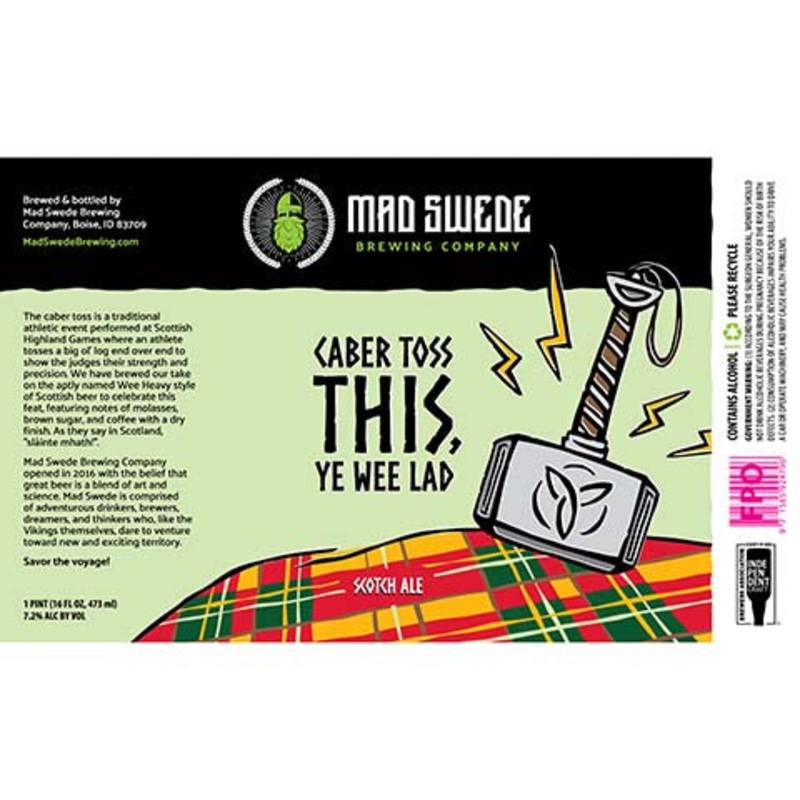 Mad Swede Caber Toss This Ye Wee Lad Scotch Ale 16OZ SINGLE CAN