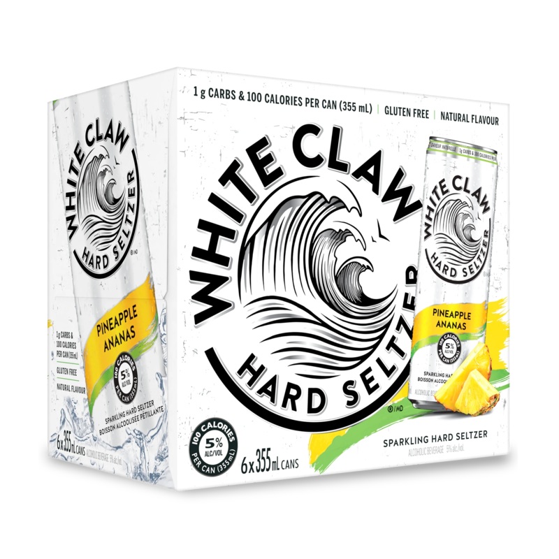 WHITE CLAW HARD SELTZER PINEAPPLE 355ML 6PK CAN @ Signal Hill [1038927] 2130 ml