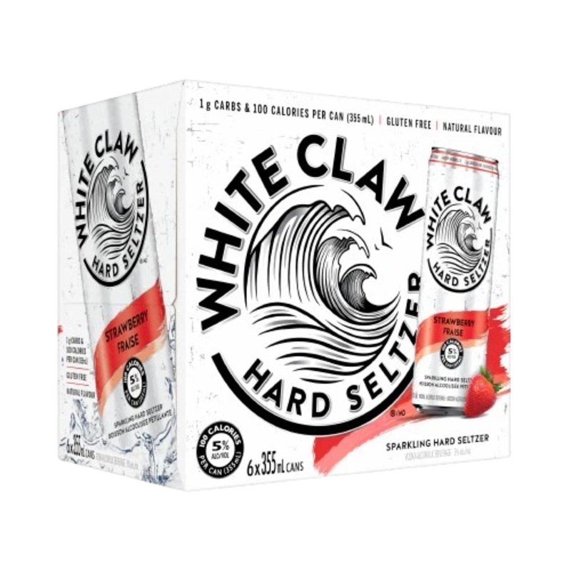 WHITE CLAW HARD SELTZER STRAWBERRY 355ML 6PK CAN @ St. Albert [1052144] 2130 ml