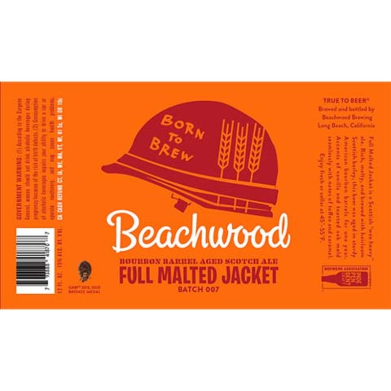 Beachwood Bourbon Barrel Aged Scotch Ale Full Malted Jacket 12OZ SINGLE CAN