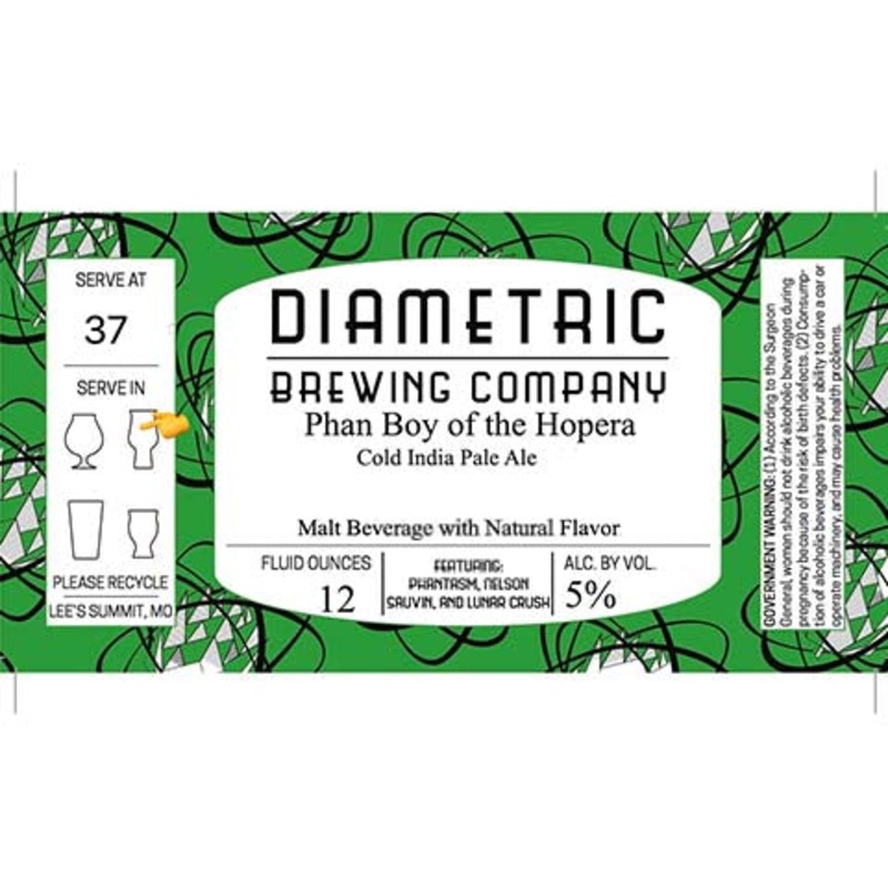 Diametric Phan Boy of the Hopera Cold IPA 12OZ SINGLE CAN