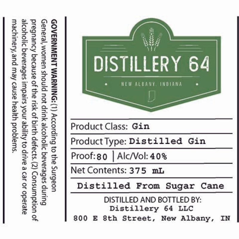 Distillery 64 Gin 375ML BTL