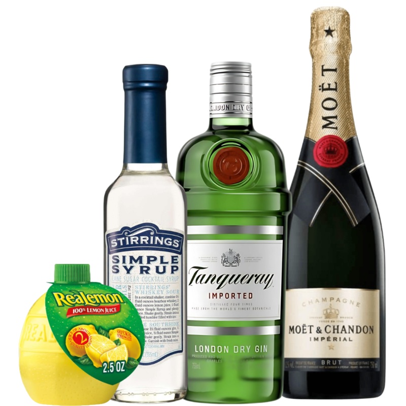 French 75 Cocktail Kit: Tanqueray, Mot & Chandon, Realemon, Stirrings