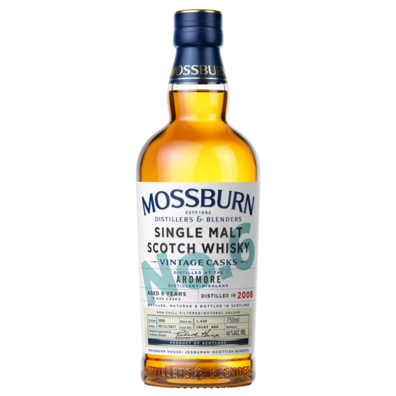MOSSBURN SINGLE MALT SCOTCH ARDMORE DISTILLERY VINTAGE CASKS NO. 6 9 YR 92 750ML 750ML