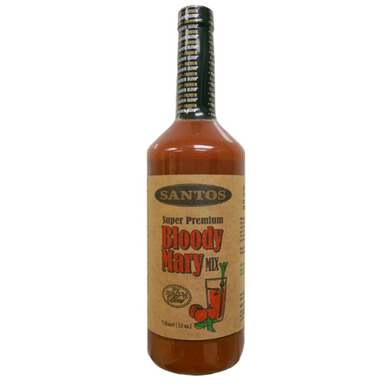 SANTOS BLOODY MARY MIX GLASS BOTTLE 32 oz (6 Pack)