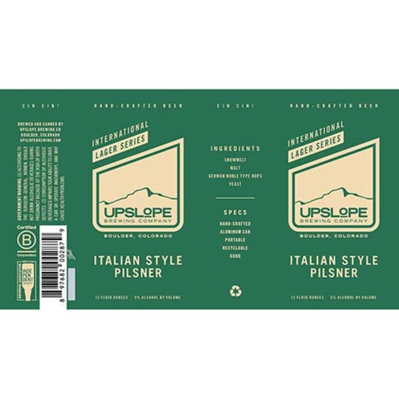 Upslope Italian Style Pilsner 12OZ SINGLE CAN