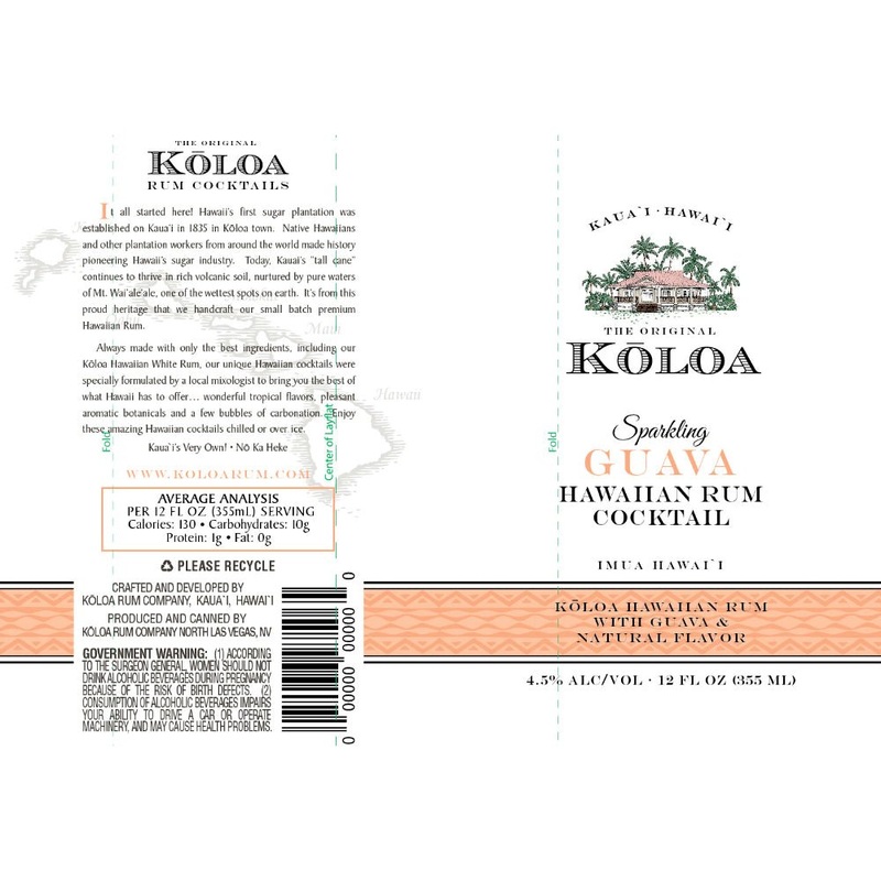 Kloa Sparkling Guava Hawaiian Rum Cocktail 4pk