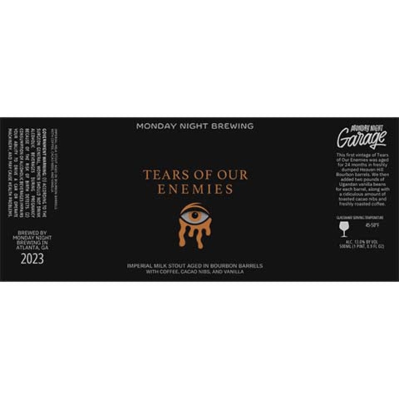 Monday Night Tears Of Our Enemies Imperial Milk Stout 500ML SINGLE CAN