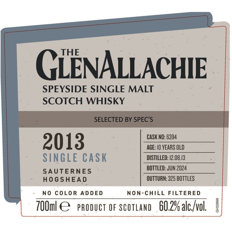 The GlenAllachie 2013 Single Cask Sauternes Hogshead 10 Year Old