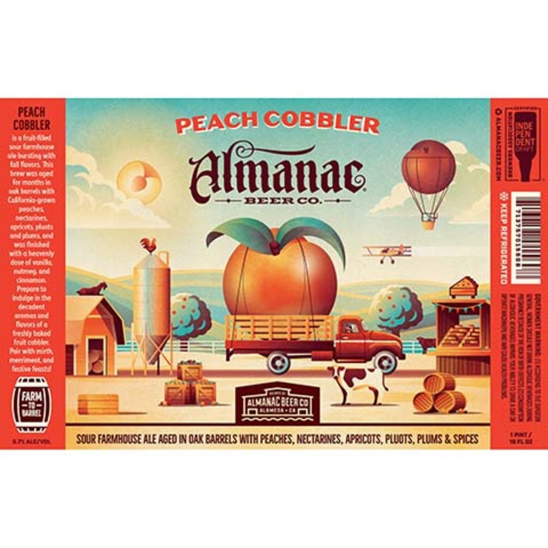 Almanac Peach Cobbler Sour Farmhouse Ale 16OZ SINGLE CAN