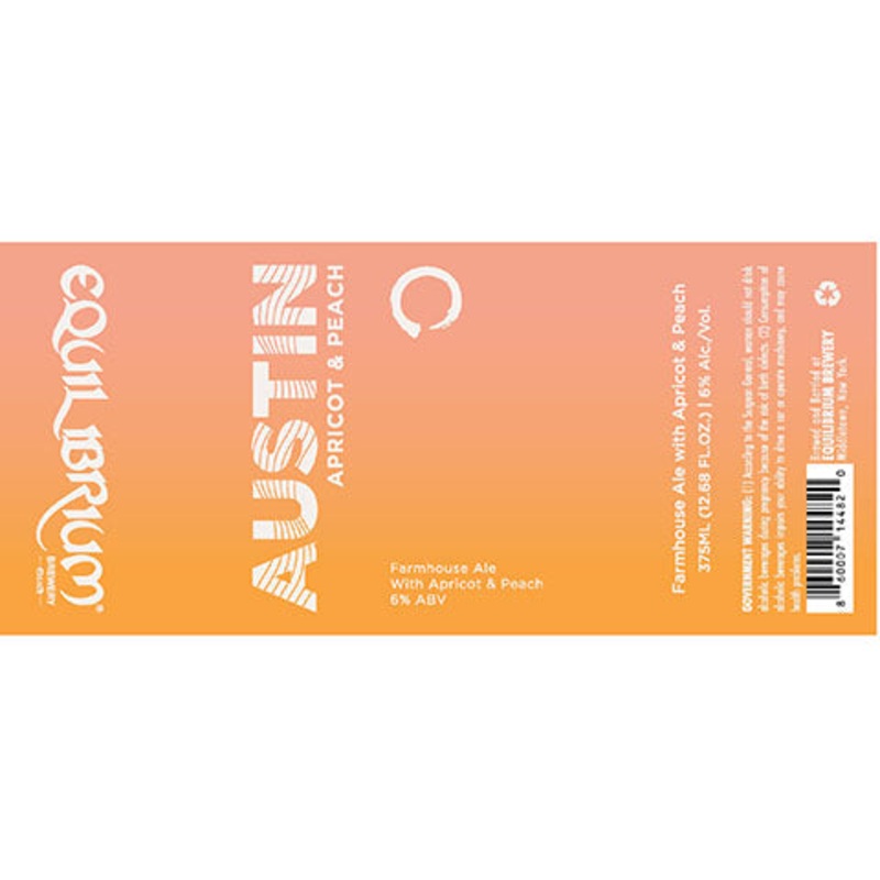 Equilibrium Austin Apricot & Peach Farmhouse Ale 375ML BTL