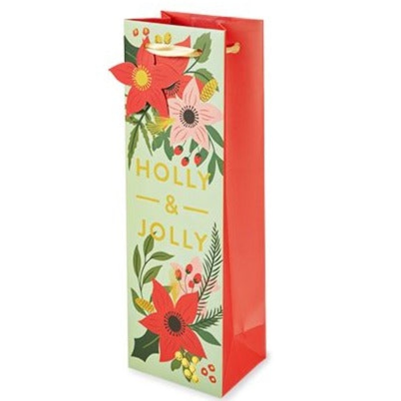 Holly & Jolly Holiday Wine Bag