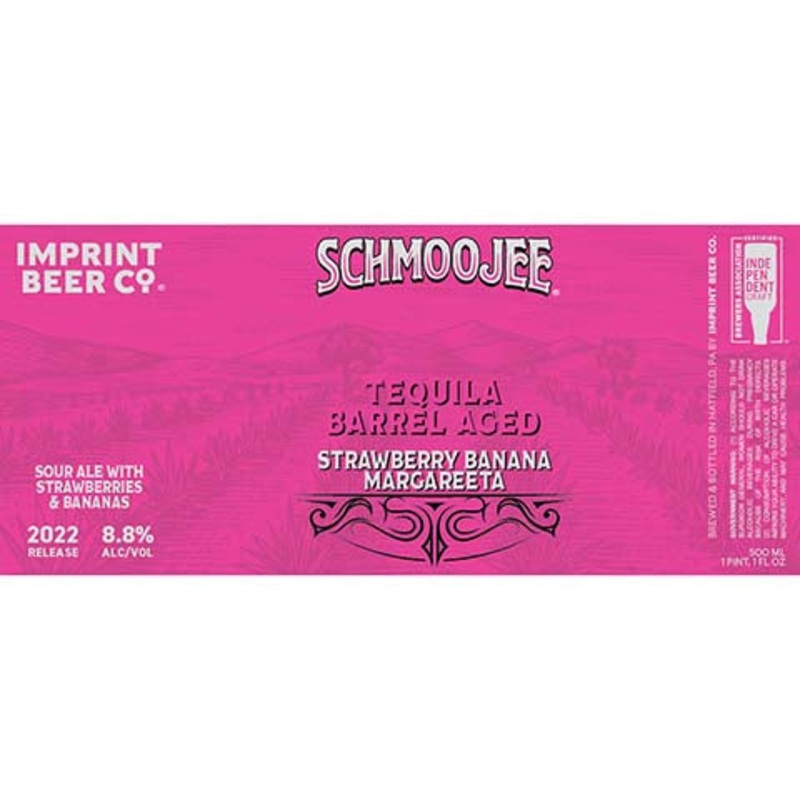 Imprint Beer Schmoojee Tequila Barrel Aged Strawberry Banana Margareeta Sour Ale 16OZ SINGLE CAN