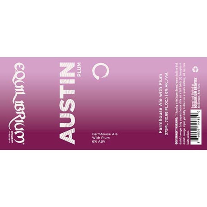 Equilibrium Austin Plum Farmhouse Ale 375ML BTL