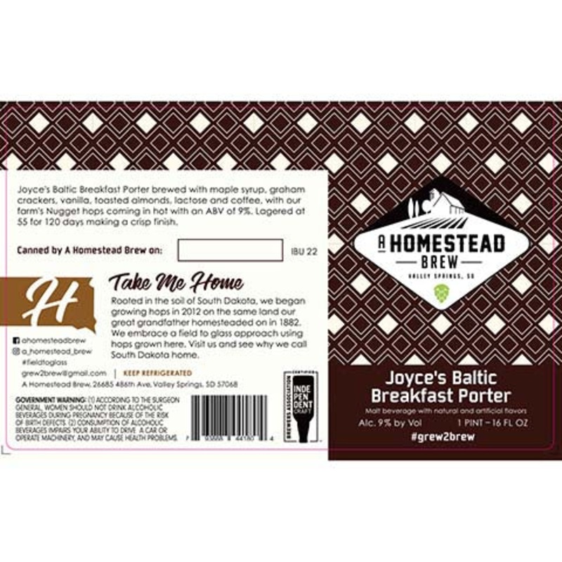 A Homestead  Joyce's Baltic Breakfast Porter 16OZ SINGLE CAN