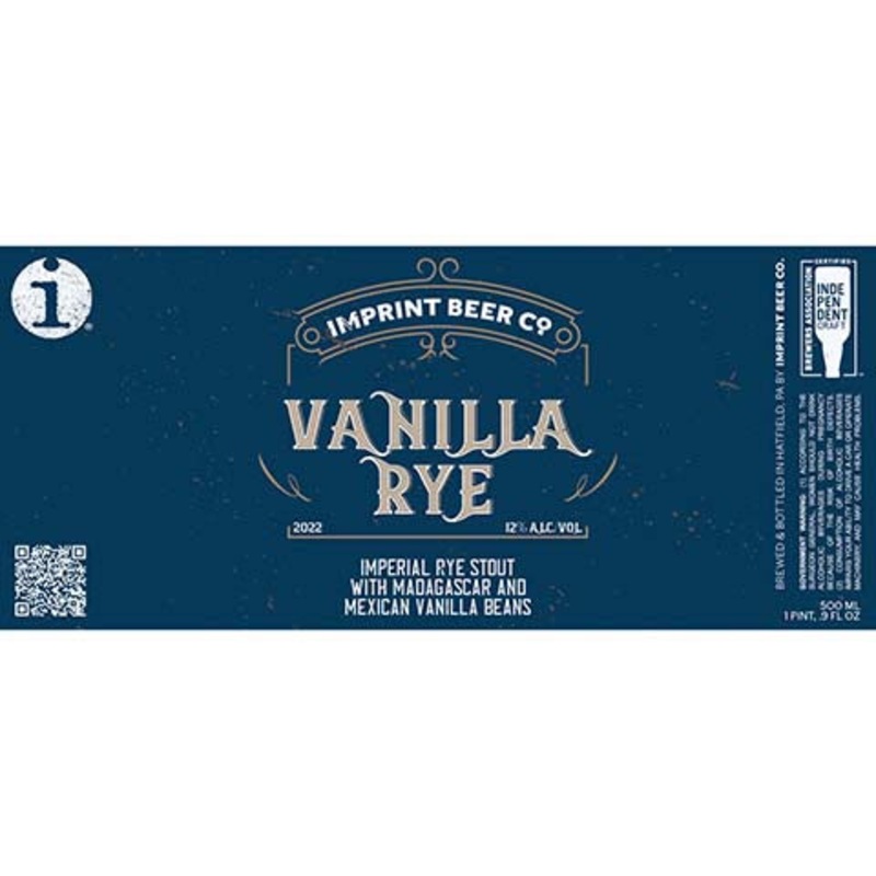 Imprint Vanilla Rye Imperial Rye Stout 500ML BTL