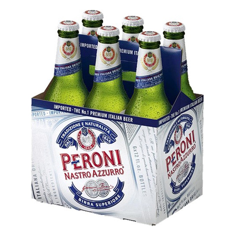 Peroni Nastro Azzurro Beer 6 x 11.2oz Bottles