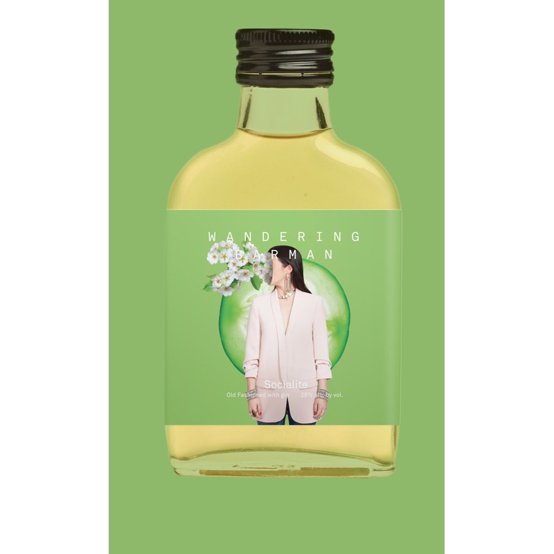 Wandering Barman Socialite- Cucumber Gin Old Fashioned 100ml 4 Pack